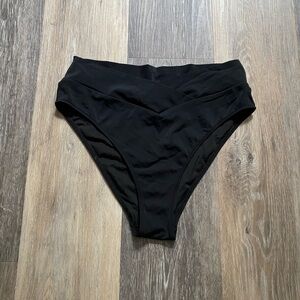 Victoria's Secret Black High Waisted Bikini Bottoms Swim Suit Snatched Cheeky XL